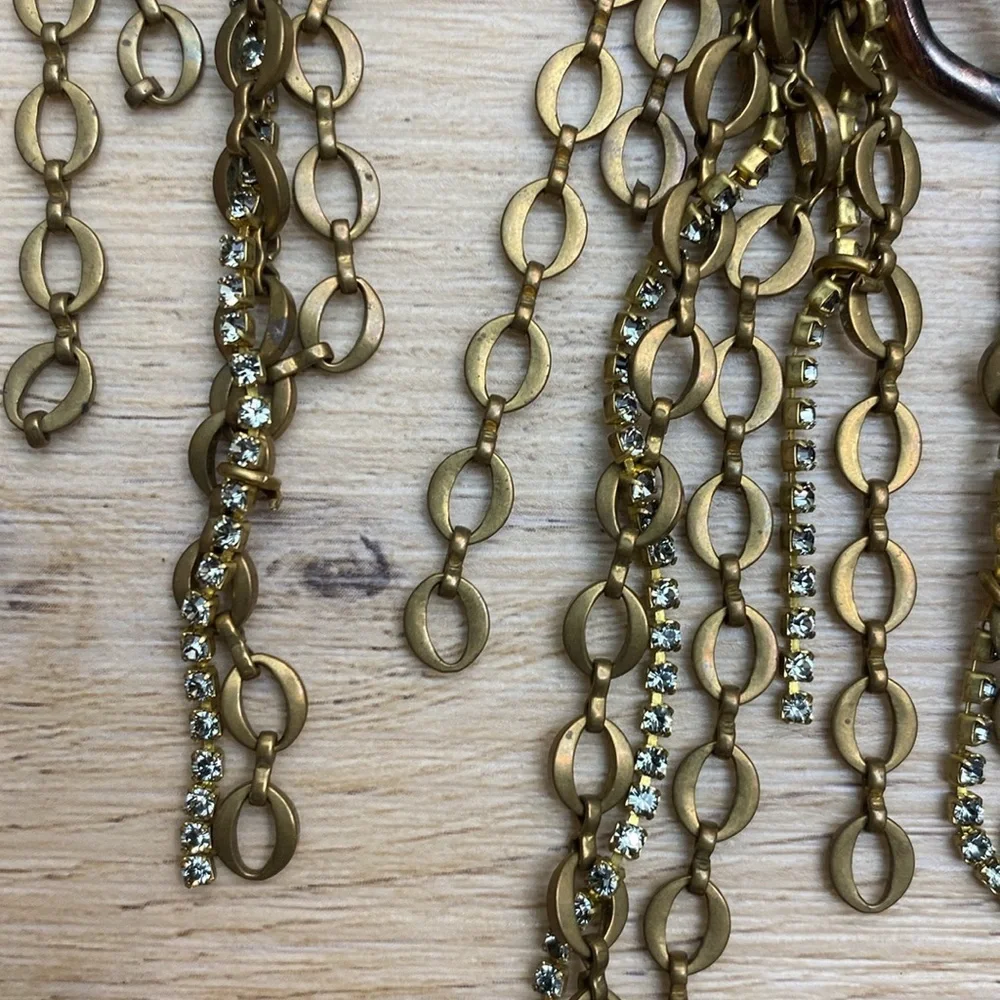 Rare* Rodrigo‎ Otazu Chain Fringe Statement Necklace Glam Goth Grunge Rock